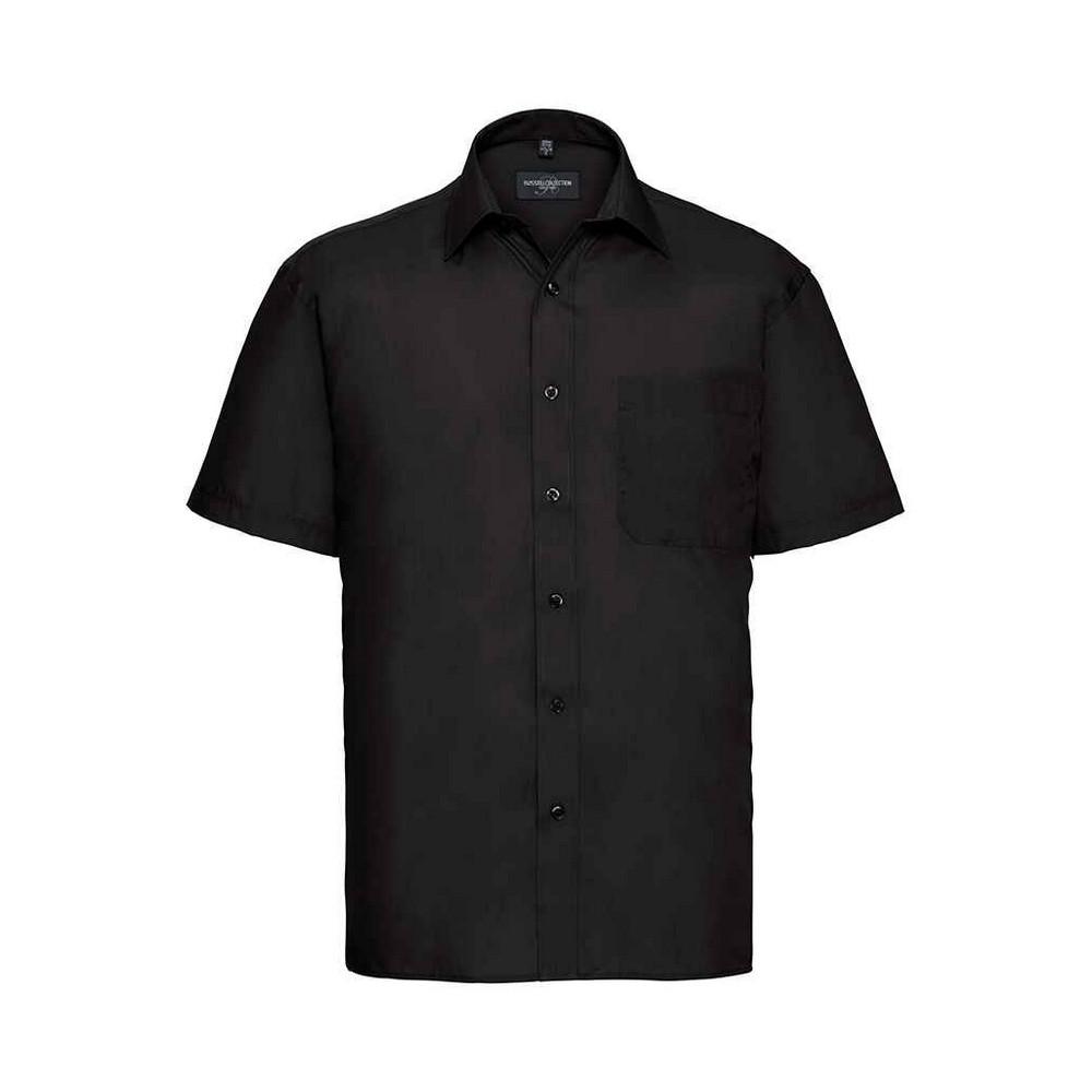 Russell Collection Mens Poplin Easy-Care Short-Sleeved Formal Shirt