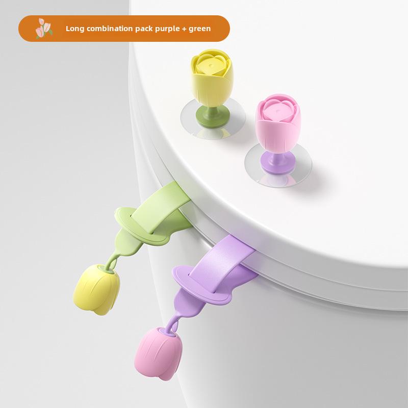 Poignée de levage de couvercle de toilette anti-salissure créative