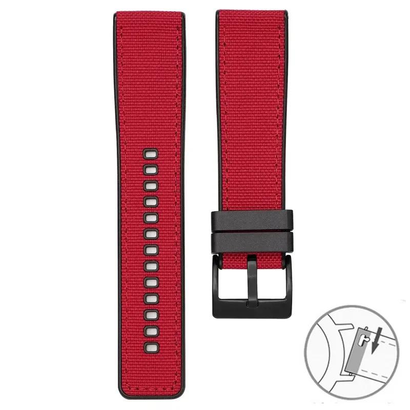 20mm 22mm 24mm Canvas Silicone Strap for Seiko Diving Waterproof Rubber Nylon Quick Release Watch Band for Swatch X Blancpain