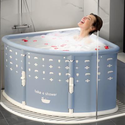 Corner Bath Tub Fan-shaped Foldable Bathtub Portable Bathtub for Adult Large Collapsible Tub Freestanding Surround Effortless Folding Adult