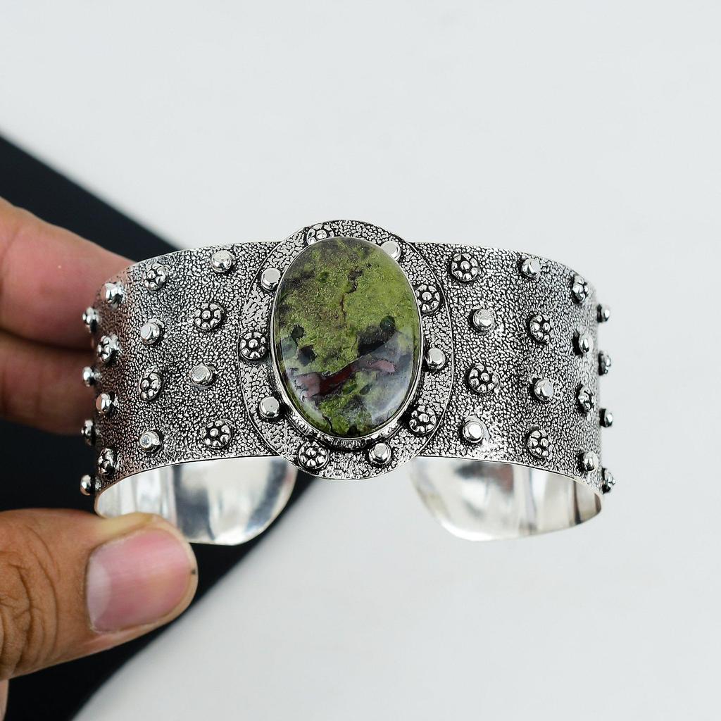 Natural Dragon Blood Jasper Gemstone Handmade 925 Sterling Silver Cuff Bangle, Dragon Blood Jasper Bangle,For Wife, Unisex Bangle, Gifts For Wife