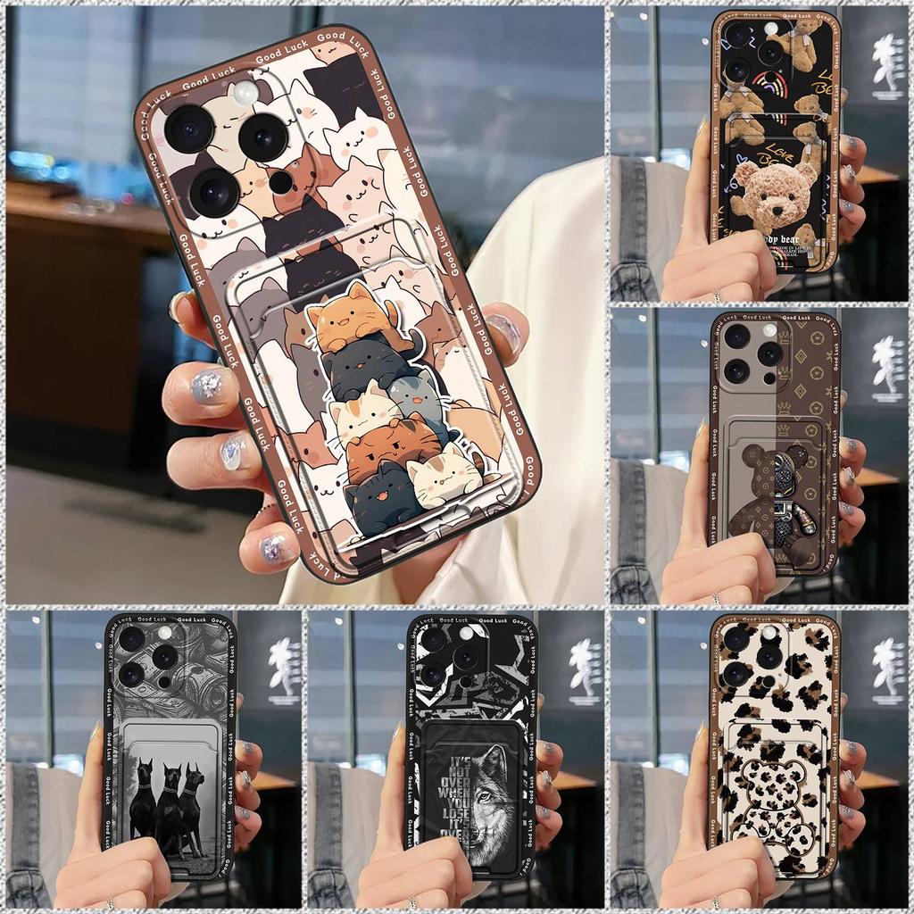 Dirt-resistant protective Phone Case For iphone15 Pro/ip15Pro Anti-knock Soft case Cute Card slot Shockproof Durable TPU