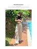American White Wide-Leg Pleated Jeans for Women - Autumn 2024 High-End Loose Floor-Length Pants