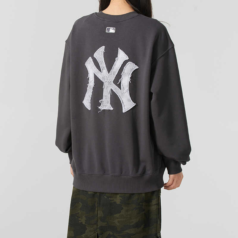 New MLB New York Yankees Sweatshirt Unisex Charcoal Gray 3AMTM0851-50CGS
