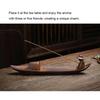 Chinese Style Retro Fishing Line Incense Burner, Home Decoration with a Flat Boat Lying Incense Diffuser Incense Pedestal