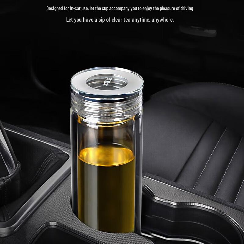 Shui Yisheng 380ML Double-Layer Insulated Glass Tea Mug