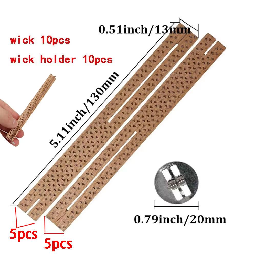 10pcs/set Triangular Shaped Hole Cross Wood Wicks Centering Device Easy To Burn Wooden Wick DIY Candle Making Tool Candle Accessories