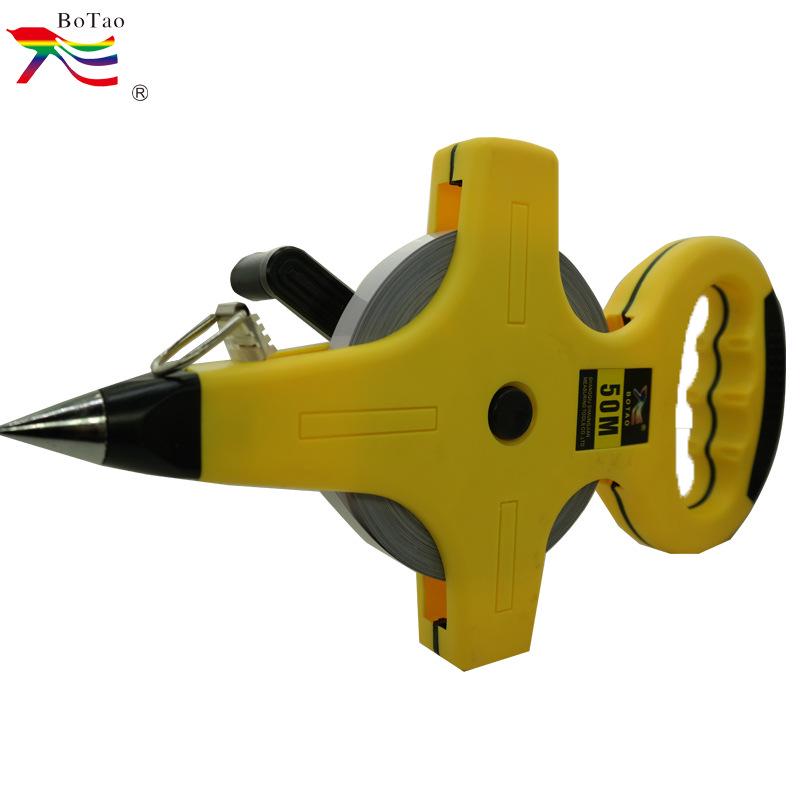 Round Disc Fiberglass Tape Measure with Yellow Shell: 30m, 50m, 100m Options