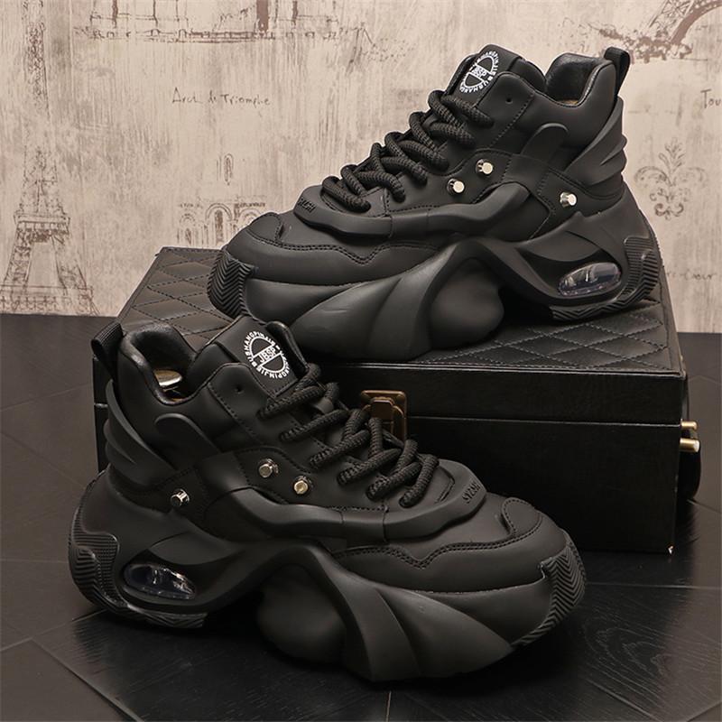 

НОВЫЕ роскошные дизайнерские мужские ботинки челси на платформе, ботильоны из спилковой кожи с толстой подошвой, мужская обувь, короткие ботинки Martins с круглым носком 38 чёрный