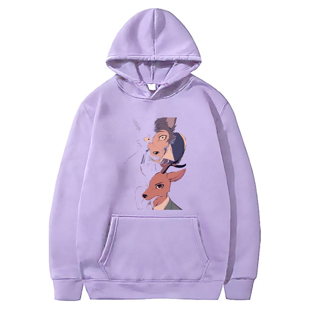 Hot Manga BEASTARS Hoodie Legoshi Rouis Graphic Print Sweatshirt Men Women Clothing Long Sleeve Hooded Harajuku Male Streetwear