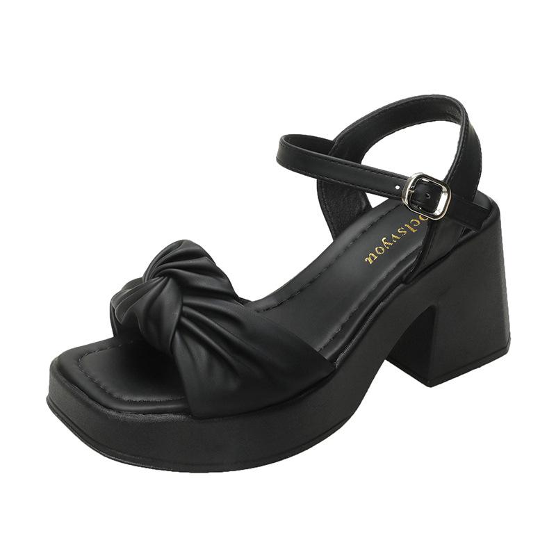 

Босоножки большого размера на толстой подошве и высоком каблуке, женские, летние, с ремешком на щиколотке, с квадратным носком и толстым каблуком, женская обувь, модные женские летние дышащие туфли 41