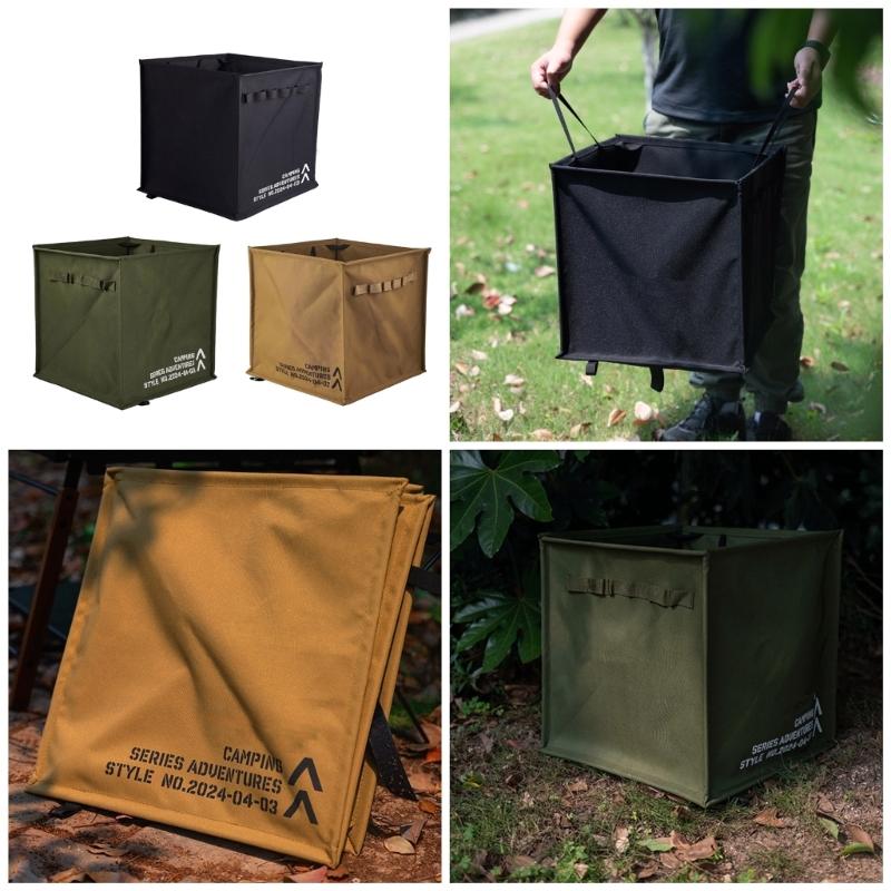 Folding Camping Trash Can Garden Garbage Bag Reusable Yard Waste Bag Portable Garbage Bin Container Sundries Box