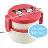 Skater Bento Box, 500ml, Two-Tier, Round, Antibacterial, Made In Japan, Disney Yururun Mickey & Minnie Design, ONWR1AG-A