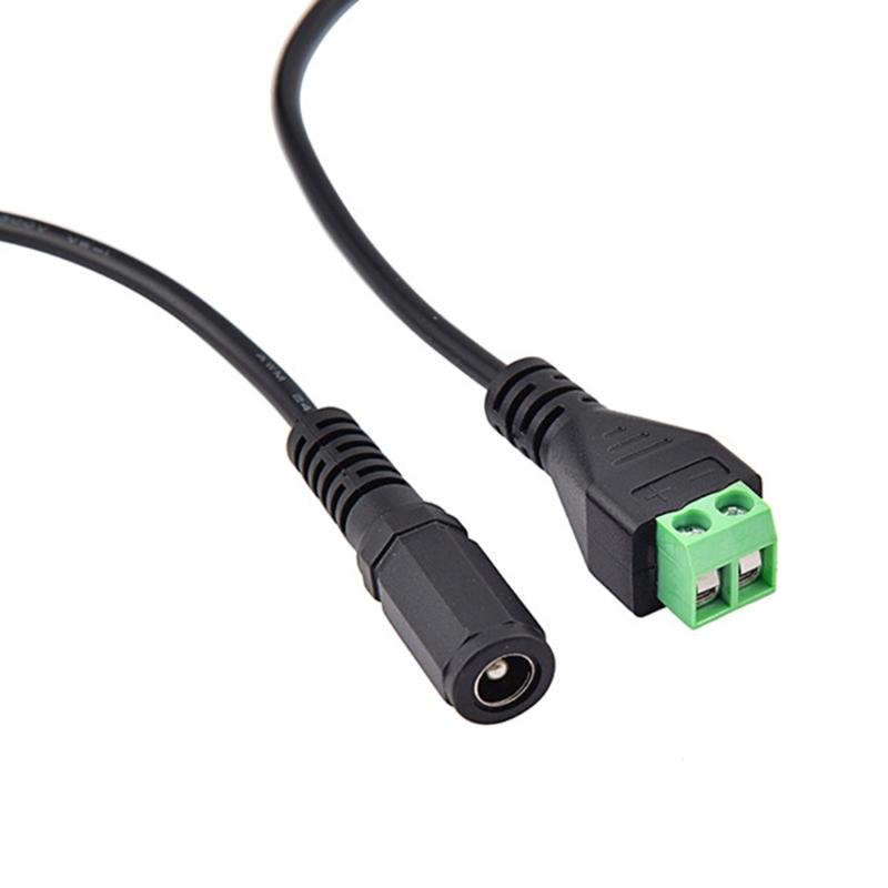 DC5.5x2.1mm Female Power Supply Adapter Cable Extension Wire Line for LED Light CCTV Cameras Electrical Projects
