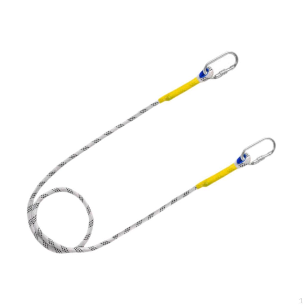 Safety Harness Lanyard with Carabiner for Climbing Outdoor Activities Caving Single Hook