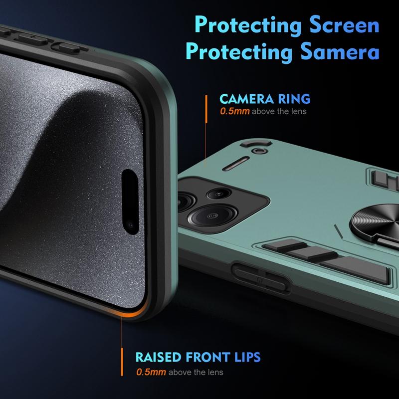 For Xiaomi Redmi Note 13 Pro Plus 5G Case Shockproof Armor Case For Redmi Note 13 Pro+ Car Magnetic Holder Ring Protect Cover