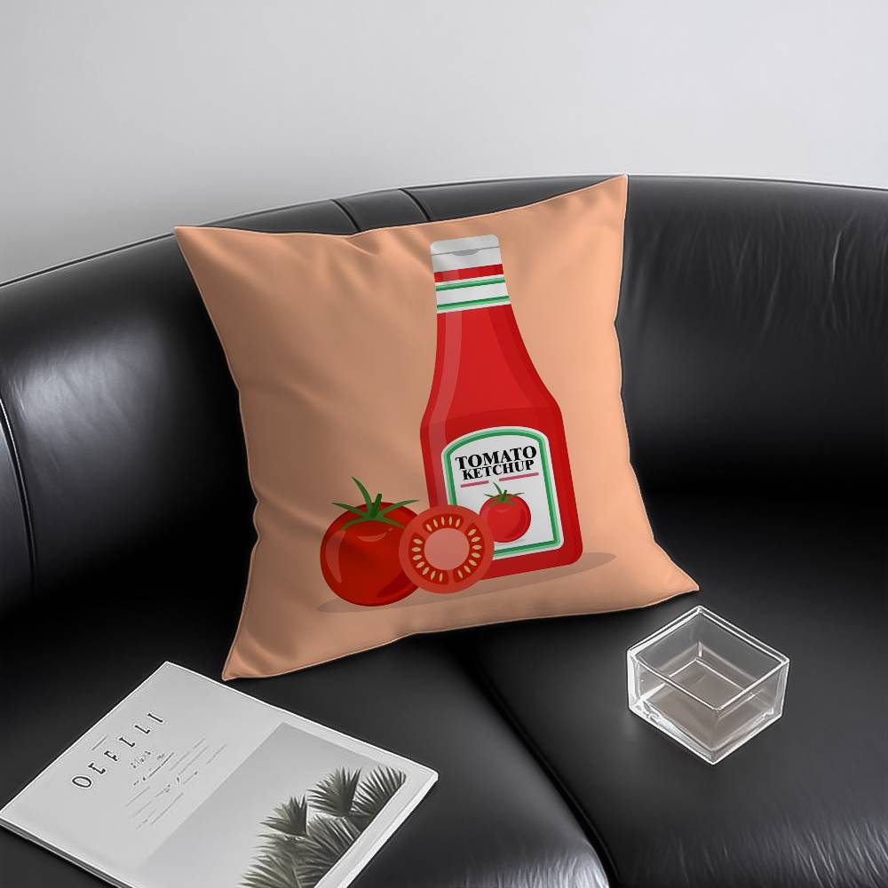 Lustiger K-ket-chup Etikett Kissenbezug Hausstaubmilbenabweisend Unsichtbarer Reißverschluss Sofa Bett