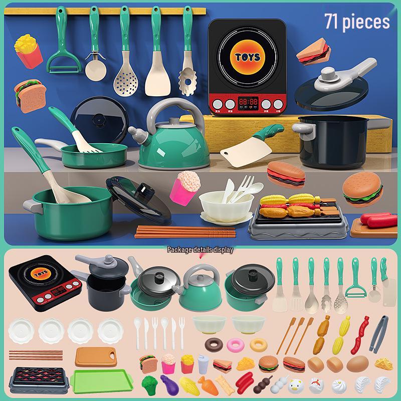 Children's Pretend Play Kitchen Set: Cooking Utensils & Cutting Fruit Toys