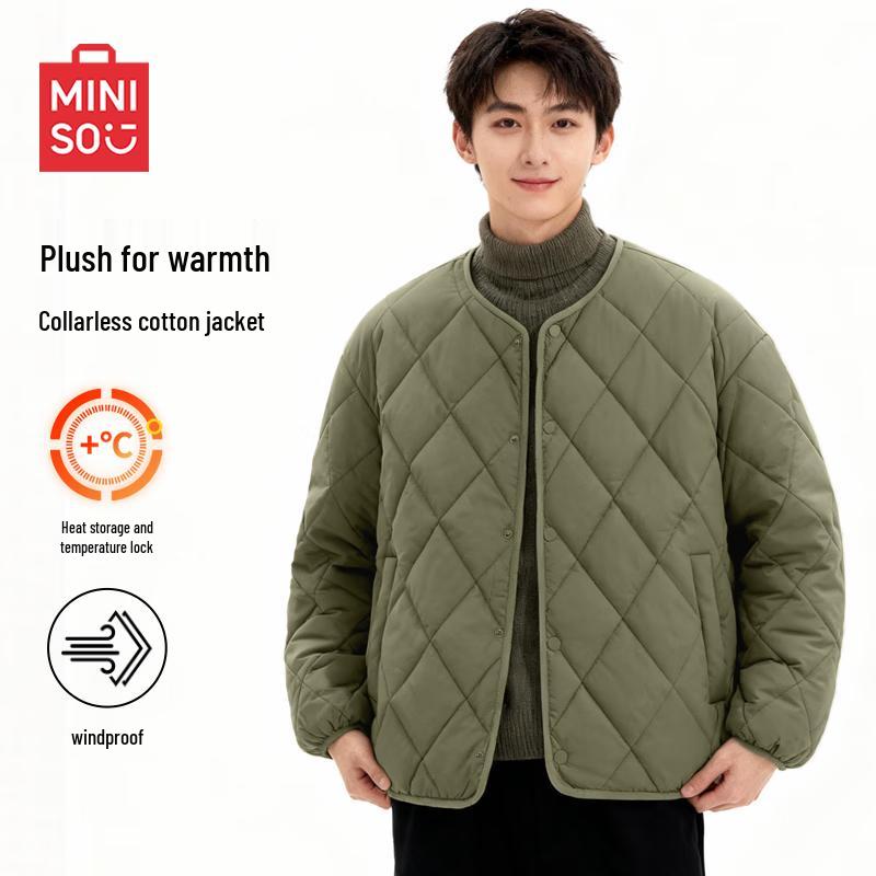 MINISO Men's Quilted Collarless Winter Jacket