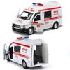 White Ambulance Medical Vehicles Toys 1/36 Alloy Diecast Car Model with Light&Sound