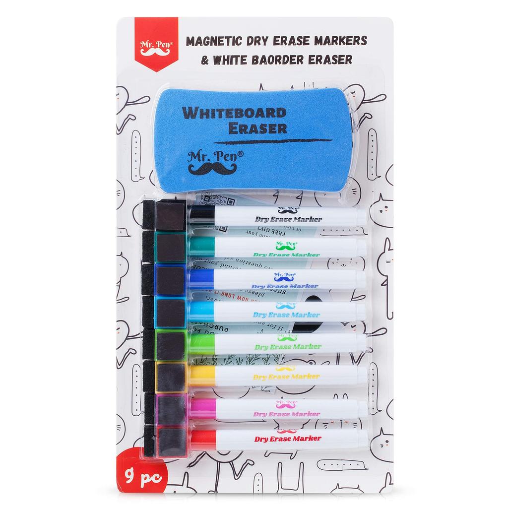Pen Magnetic Dry Erase Fine with Back To School Supplies Mr. Markers, 8-Pack, Point, Eraser,