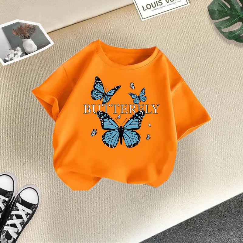 T-shirt décontracté à manches courtes pour enfants - T-shirt d'été ample pour filles avec nœud