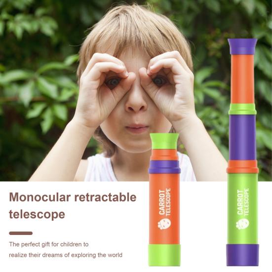 Retractable Kids Telescope 8X Magnification Clear Lens Portable Outdoor Hiking Bird Watching Concert Toddlers Monocular Telescope Toy Boys Girls Gift