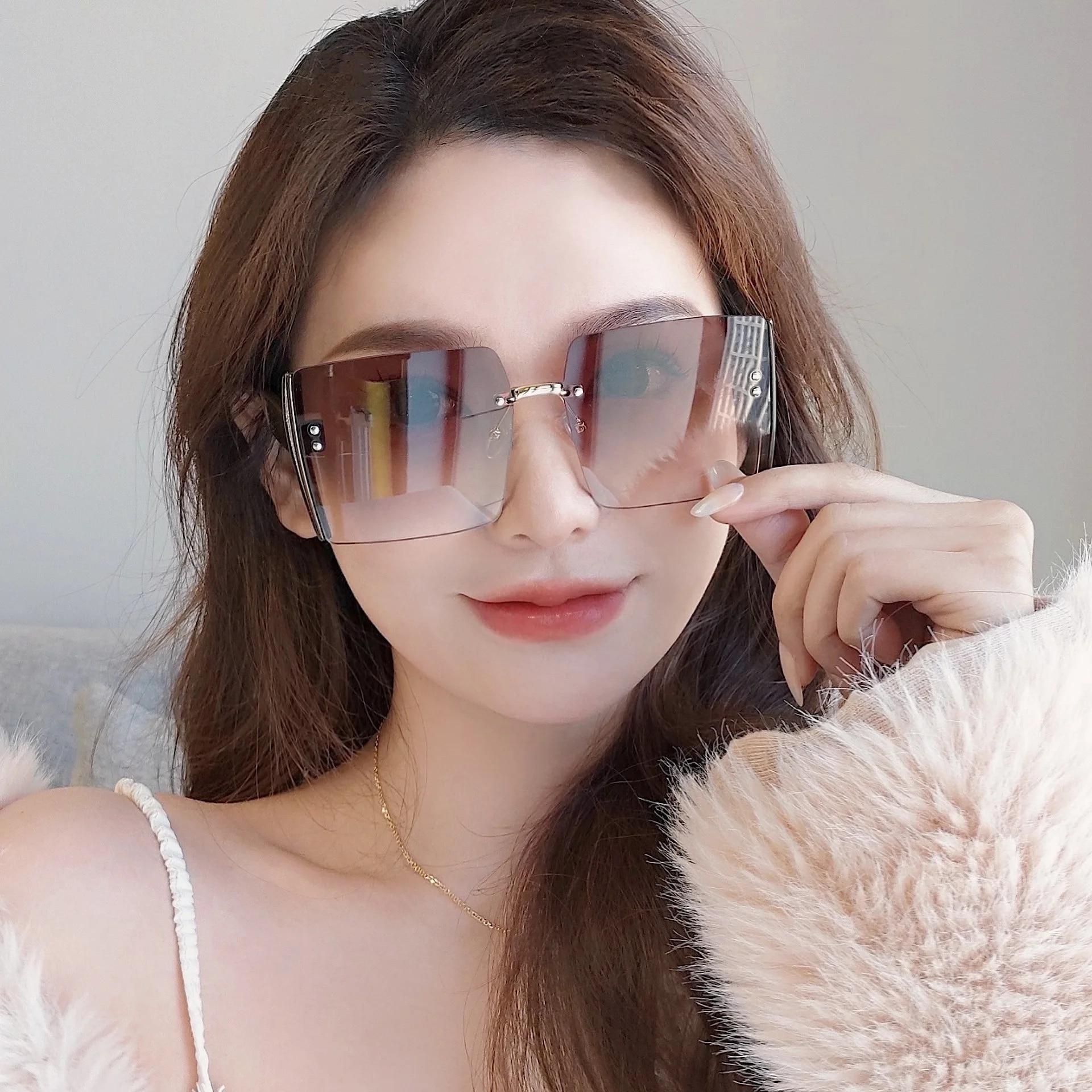 Writing A Notebook Women's Fashion Gradient Frameless High-End Sense Of Sunglasses