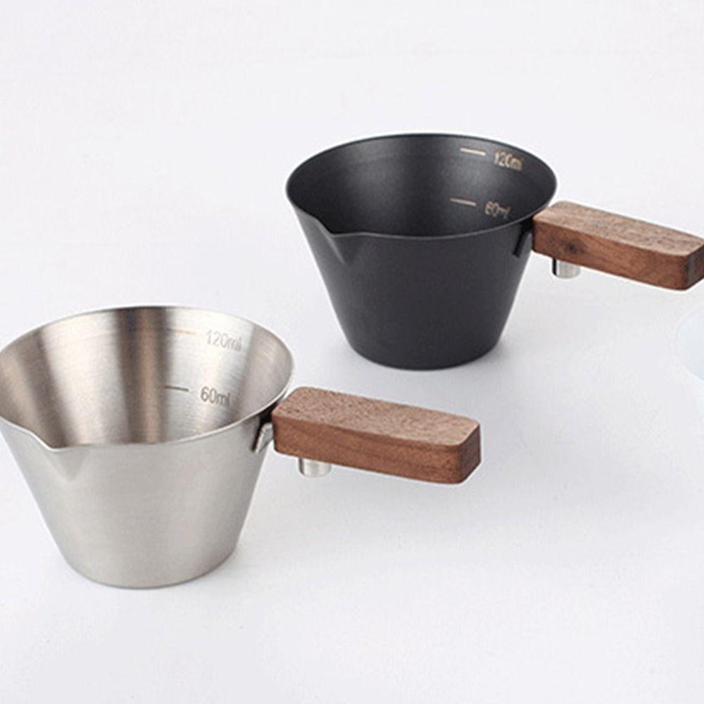 Stainless Steel Espresso Pouring Mug With Scale Coffee Pouring Cup New Espresso Measuring Cup
