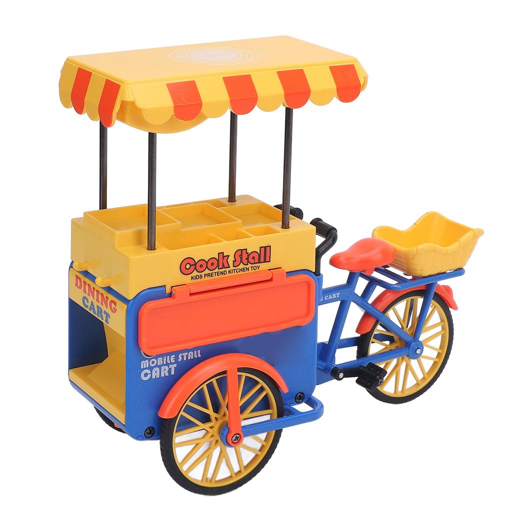 1:10 Fast Food Tricycle Playset Sensor Light and Music Funny Tricycle Model Children Play House Toy