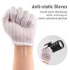 3-in-1 Camera Cleaning Kit with 1 Pair Anti-static Gloves + 1 Lens Brush + 1 Cleaning Cloth for