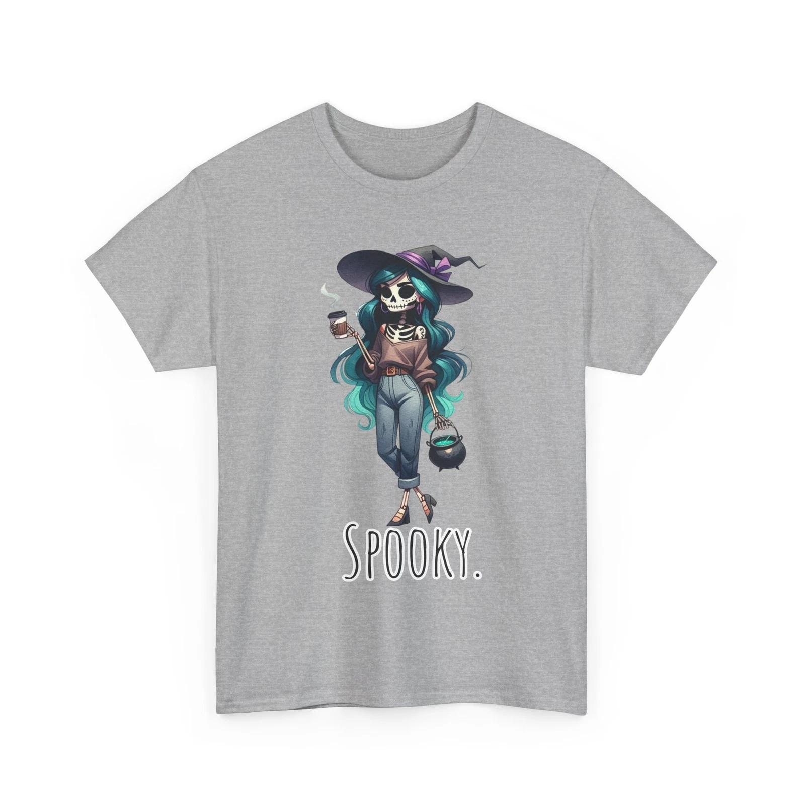 Skeleton Spooky Witch with coffee T-Shirt | Earthy, Magical & Stylish Design 3XL