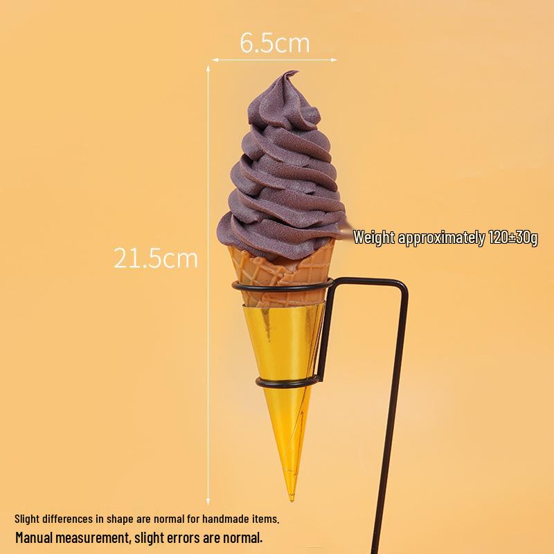 Night Market Ice Cream Cone Model: Realistic Torch Dessert Prop for Photography and Decor