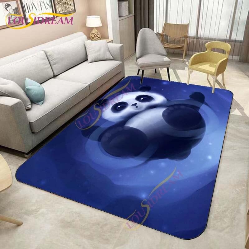 Animal Carpets Cute Panda Pattern Floor Mat Bamboo Door Mat Cartoon Panda Printed Mat Carpets for Bedroom Living Room Home Decor