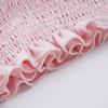 Spicy Girl Pink Lace Patchwork Ruched V-Neck Base Shirt