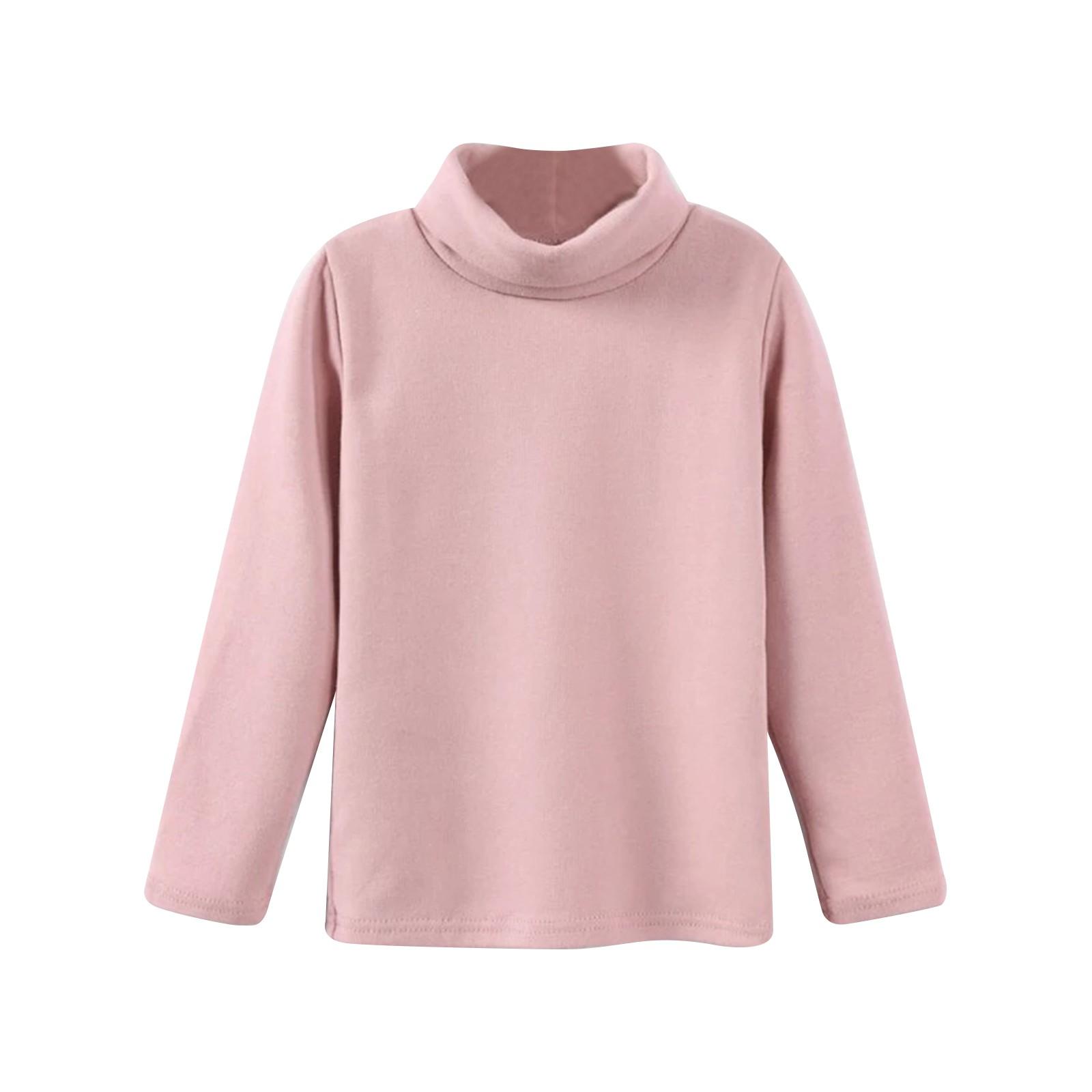 

Милые топы для девочек, весенние, с высоким воротом, однотонные, с длинным рукавом, круглым вырезом, для вечеринок, дней рождения, школы, свитера 140