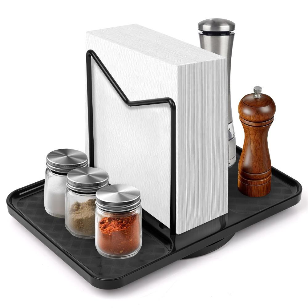 Tray Base Paper Towel Dispenser Anti-Slip Condiment Organizer  Dining Table