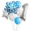 1 Set Snowflake Decor Party Supplies Snow Latex Balloon Number Sliver Foil Balloon For Kids Birthday Summer Winter Decorations