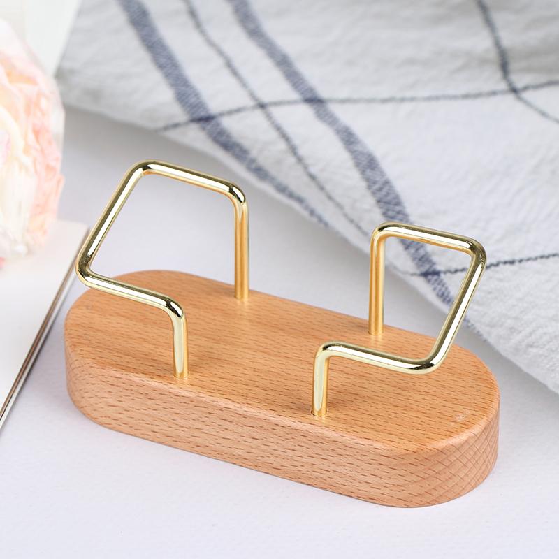 Desk Wooden Business Card Display Stand Wood Business Card Holder For Postcard Holder For Office Home Desktop
