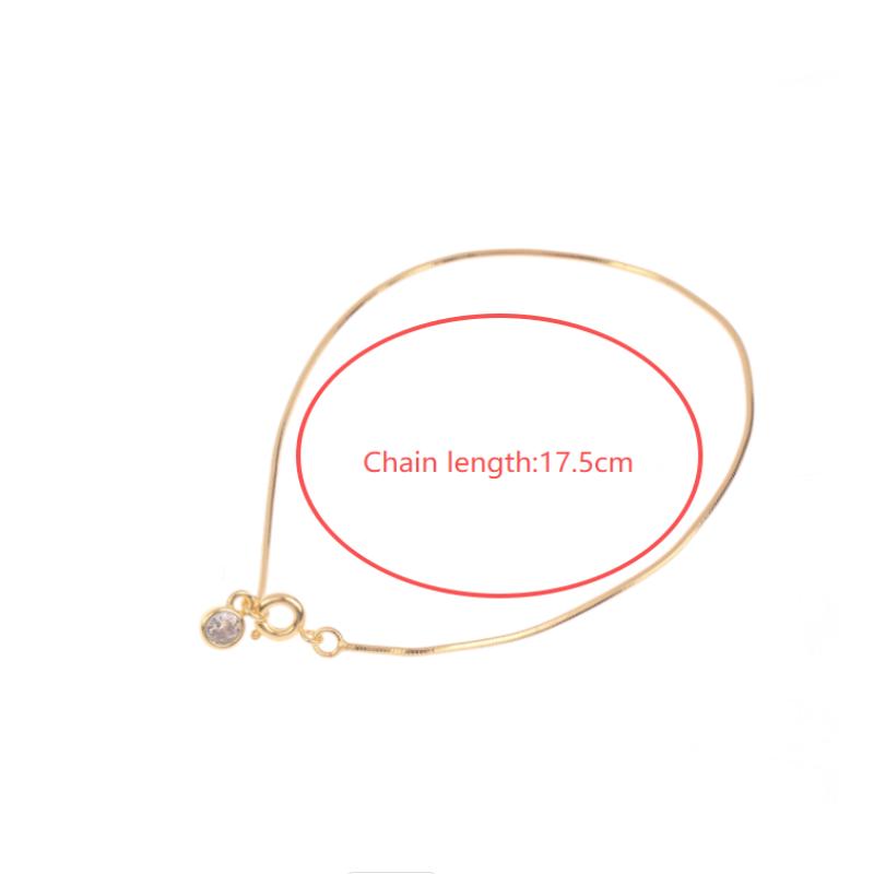 Fähiges und minimalistisches Bubble Snake Bone Kettenarmband mit kreisförmigem Zirkonia-Anhänger für Damen-Partyschmuck-Geschenk