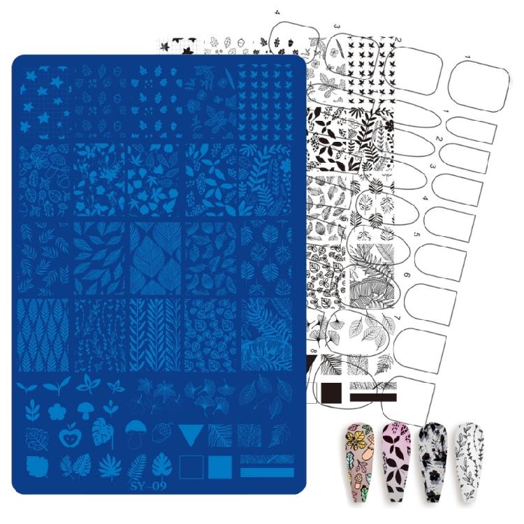 Home Manicure Nail Stamping Plate with Etched Metal Nail Art Templates, Reusable Nail Art Tool for Precise Pattern Transfer