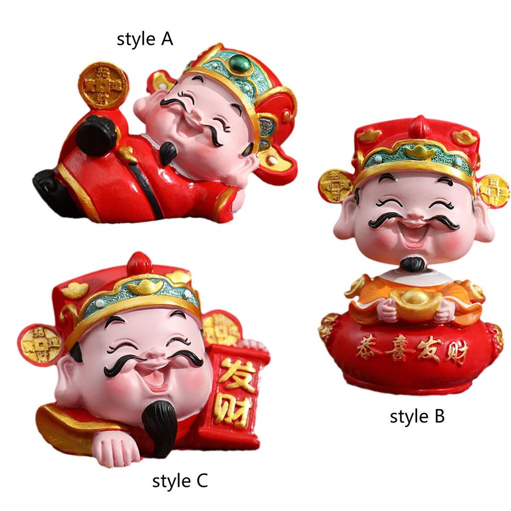 God of Wealth Ornament Chinese Wealth Statue for Spring Festival Home Table