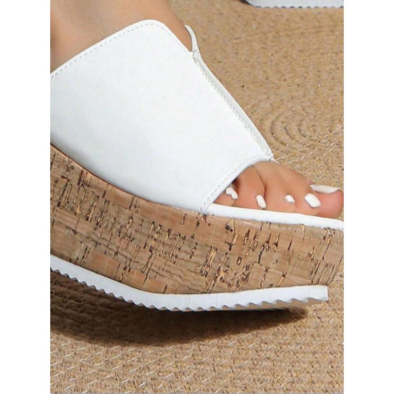 Large Size Women's Slope Heel Sandals New Thick Bottom Slope Heel Retro Women's Sandals Slippers