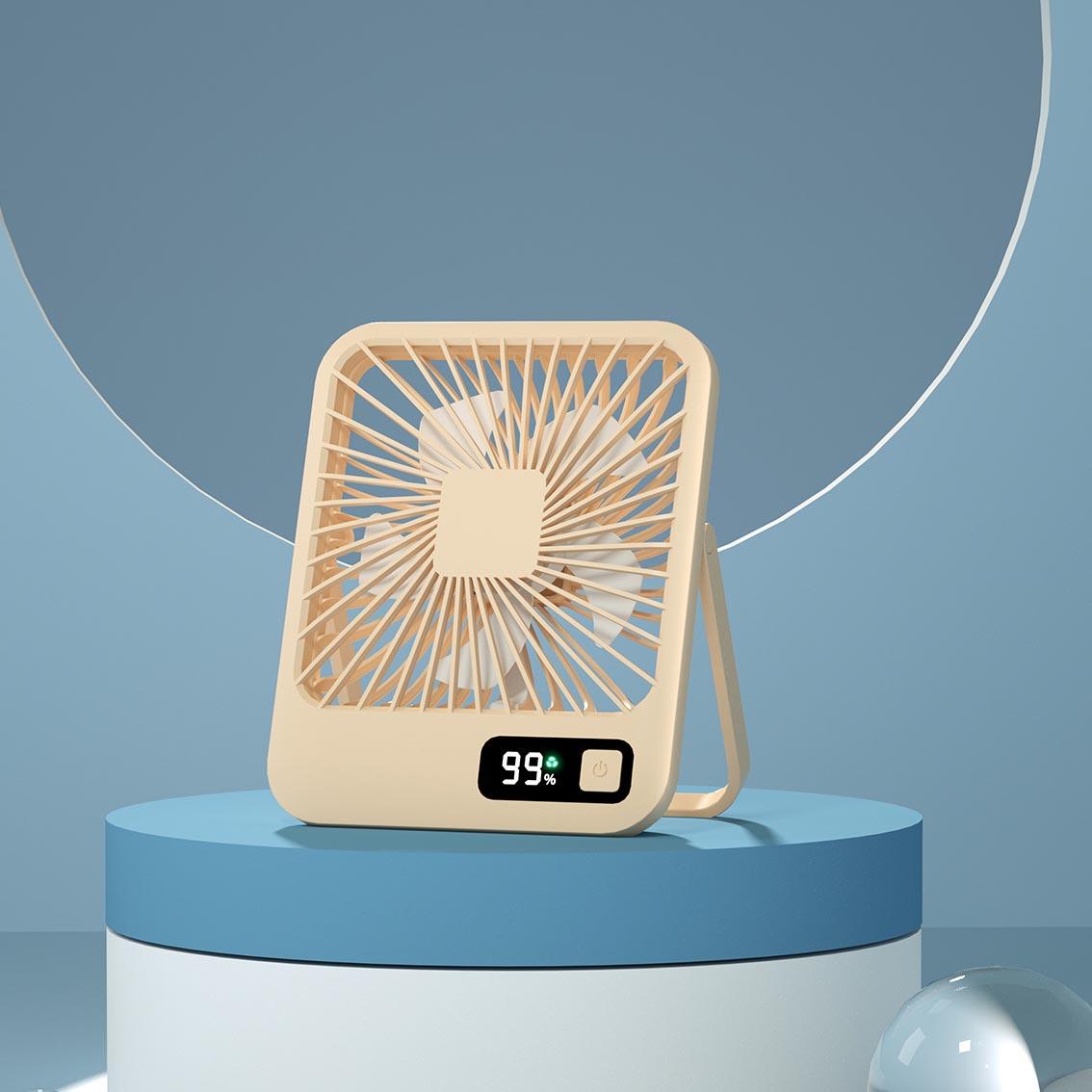 

Настольный вентилятор, портативный USB-перезаряжаемый вентилятор, наклон на 180°, складной персональный вентилятор с индикатором питания, 5 скоростей, бесшумный настольный вентилятор бежевый