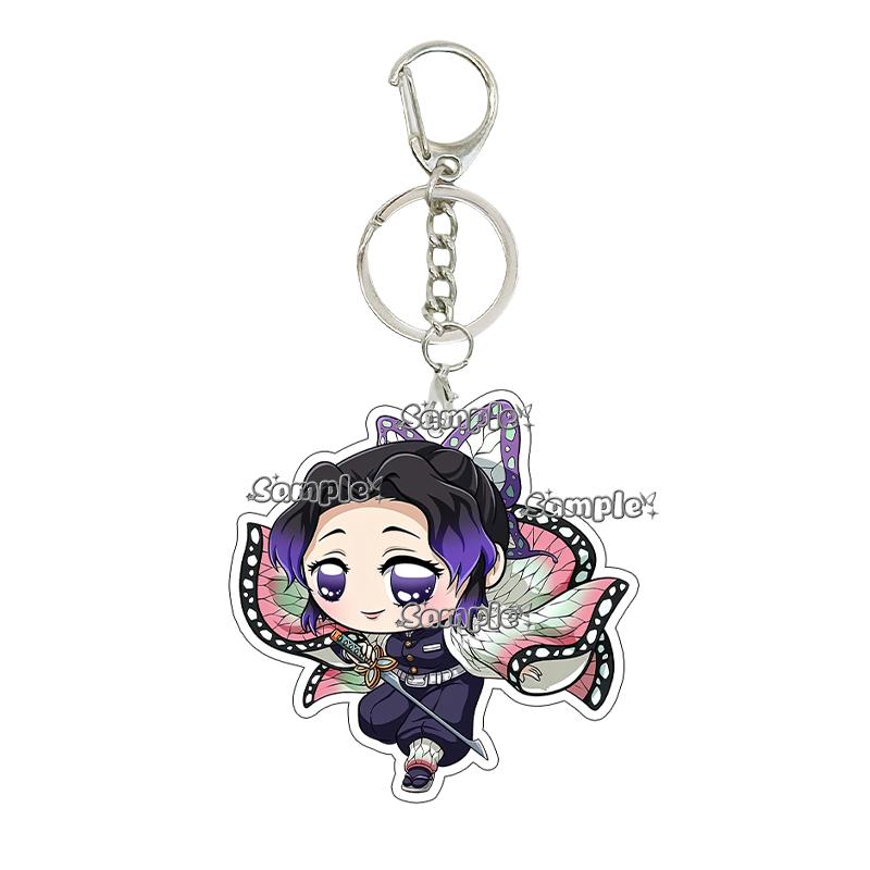 5cm Acrylic Anime Cartoon Kamado Nezuko Agatsuma Tanjiro Giyuu Q Version Keychain Game Character Backpack Pendant Charm Gift Toy