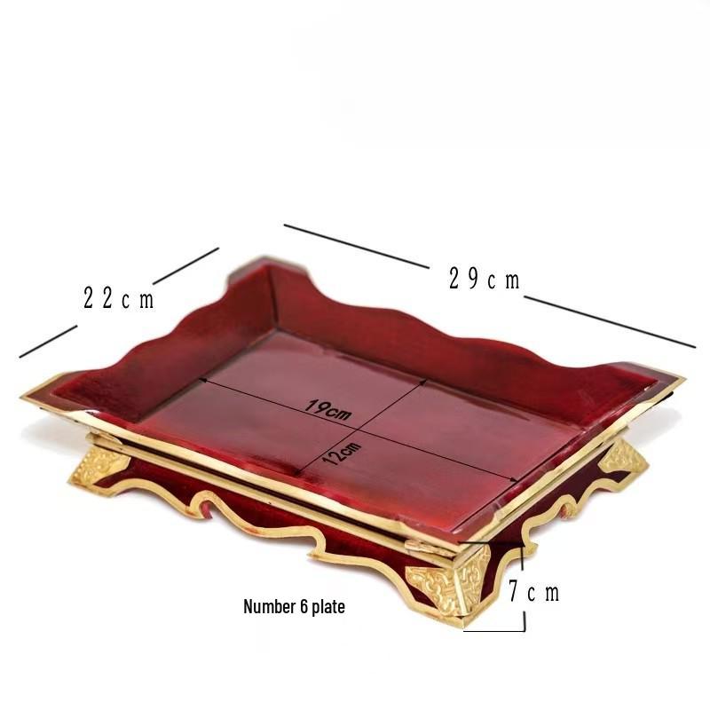 Mongolian Specialty Solid Wood Lamb Plate: Rectangular Tray with Handle for Serving Roasted Lamb and Chops