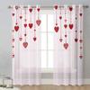 Happy Valentine's Day Love Heart Voile Curtains For Bedroom Tulle Window Curtain For Living Room Sheer Curtains Blinds Drapes2Pc