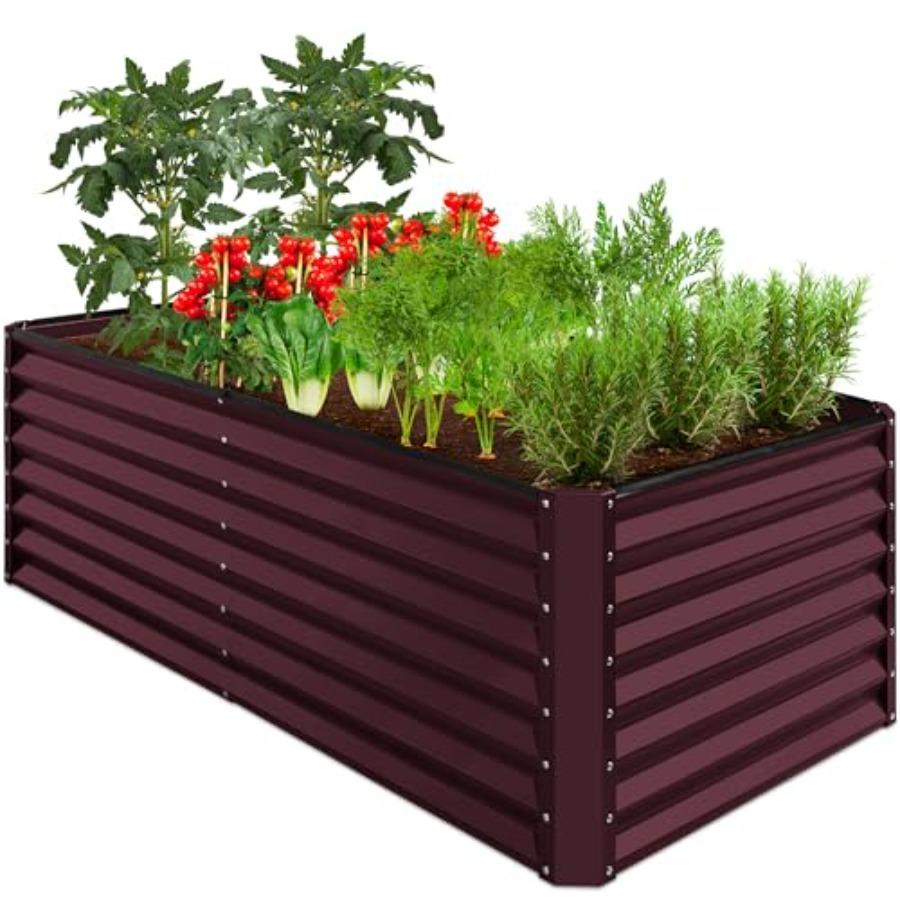 

6x3x2ft Outdoor Metal Raised Garden Bed Deep Root Box Planter for Vegetables Flowers Herbs 269 Gallon Ccity 100 Non Toxic Mater United States