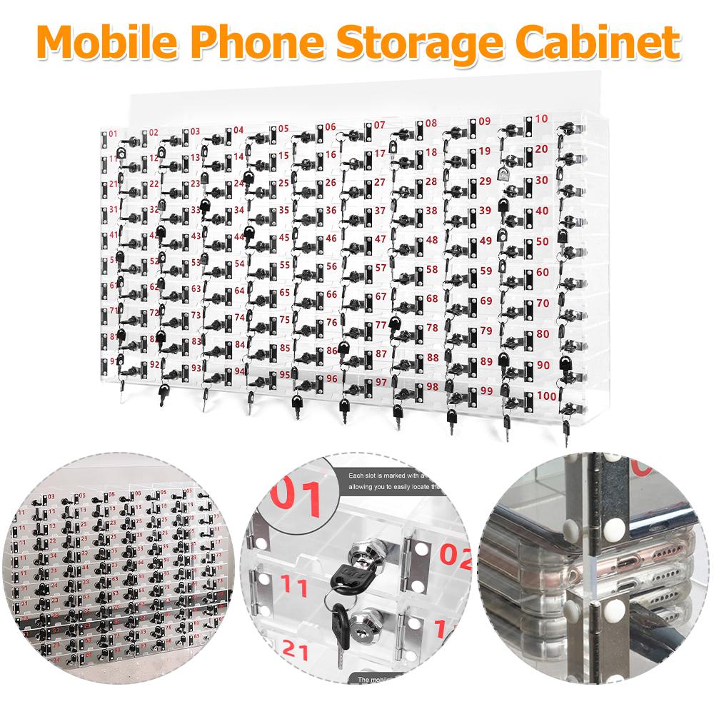 100 Slots Mobile Phone Safe Deposit Box Company Mobile Phone Storage Box Mobile Phone Storage Box With Individual Lock