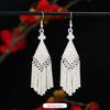 Miao Yin earrings retro exotic niche design long fringed earrings medium earrings women
